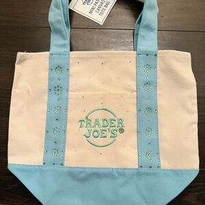 Trader Joe’s pastel mini tote bag baby blue